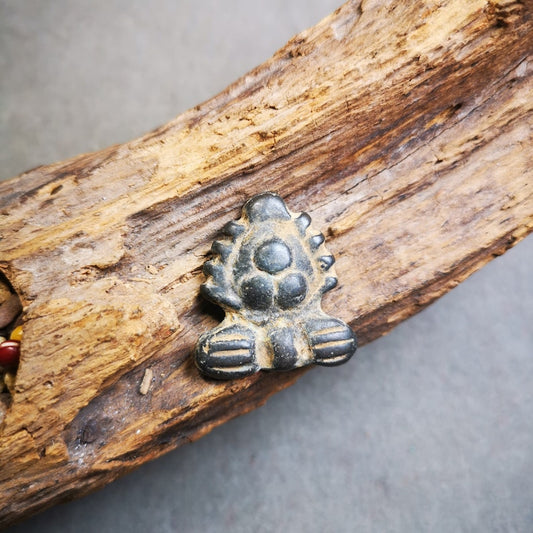 Buddhist Amulet Badge,Triratna,Mani Jewel/Wish-Fulfilling Cintamani,Nandipada Pendant Stamp,60 Years Old