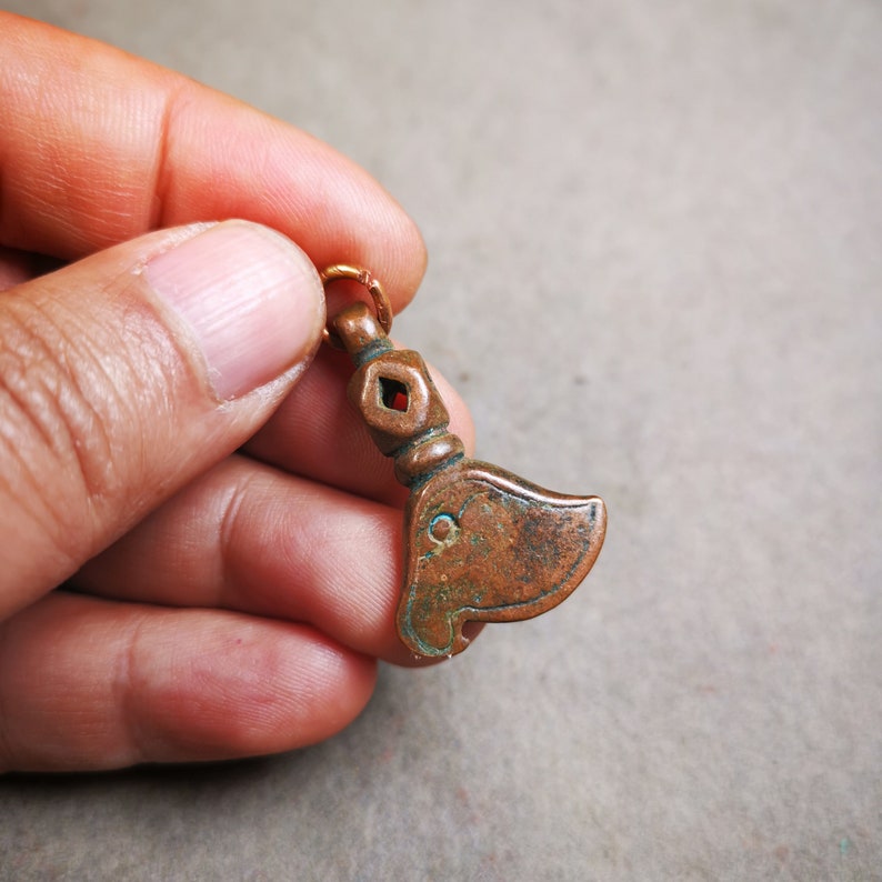 Gandhanra Antique Tibetan Amulet Pendant,Kartika(knife of the dakinis), Trantic Buddhism Dharma, Made of Lima Brass