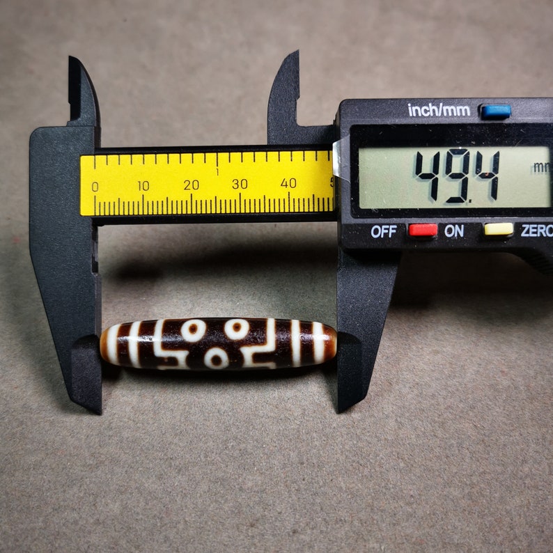 7 Eyed Dzi Bead,Tibetan Chung,Protective Amulet,Large Size 50*11 mm Gandhanra-ART
