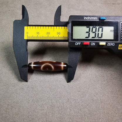 Heaven & Earth Dzi Bead,Tibetan Chung,Protective Amulet,Small Size 39*10 mm Gandhanra-ART