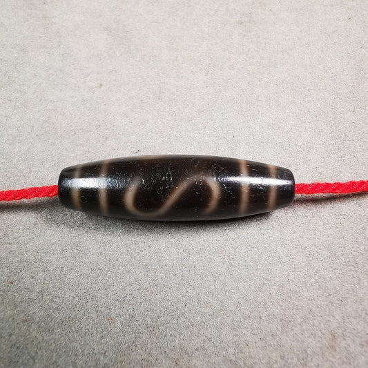 Money Hook Dzi Bead,Tibetan Chung,Protective Amulet,Small Size 39*11 mm