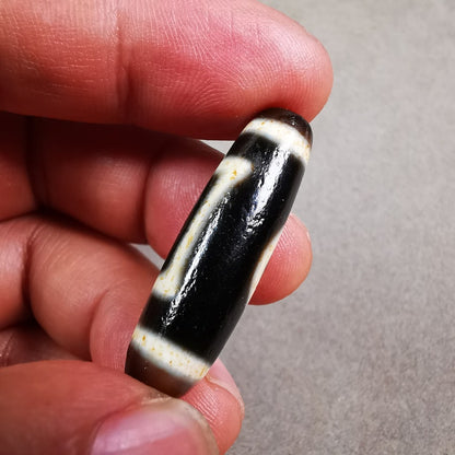 Heaven & Earth Dzi Bead,Tibetan Chung,Protective Amulet,Small Size 35*10 mm Gandhanra-ART