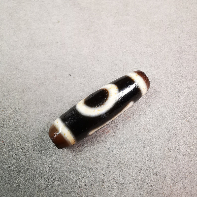 Heaven & Earth Dzi Bead,Tibetan Chung,Protective Amulet,Small Size 35*10 mm Gandhanra-ART