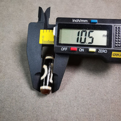 Heaven & Earth Dzi Bead,Tibetan Chung,Protective Amulet,Small Size 35*10 mm Gandhanra-ART