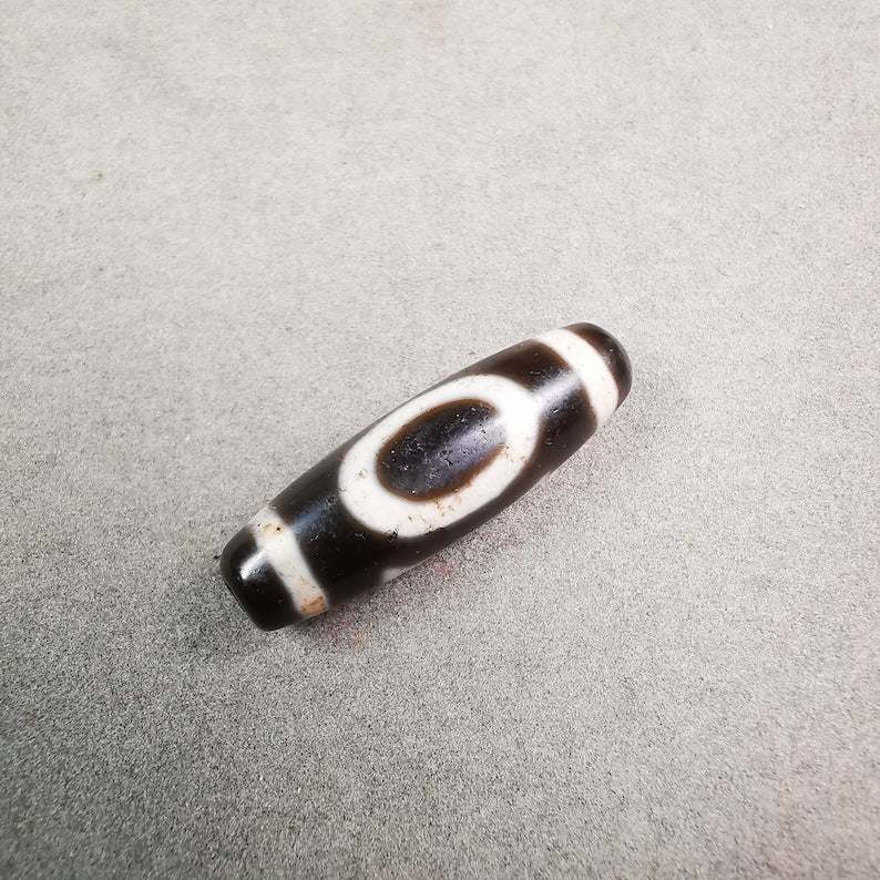 Heaven & Earth Dzi Bead,Tibetan Chung,Protective Amulet,Small Size 34*10 mm Gandhanra-ART