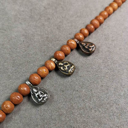 Mala Counter Clip,Bum Counter Clip - Tibetan Buddhist mala beads, close-up detail