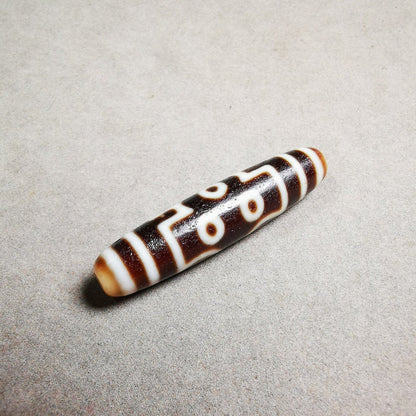 7 Eyed Dzi Bead,Tibetan Chung,Protective Amulet,Large Size 50*11 mm Gandhanra-ART