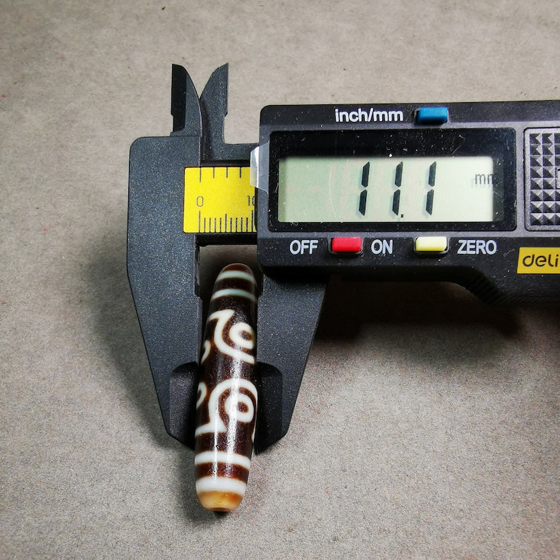 7 Eyed Dzi Bead,Tibetan Chung,Protective Amulet,Large Size 50*11 mm Gandhanra-ART