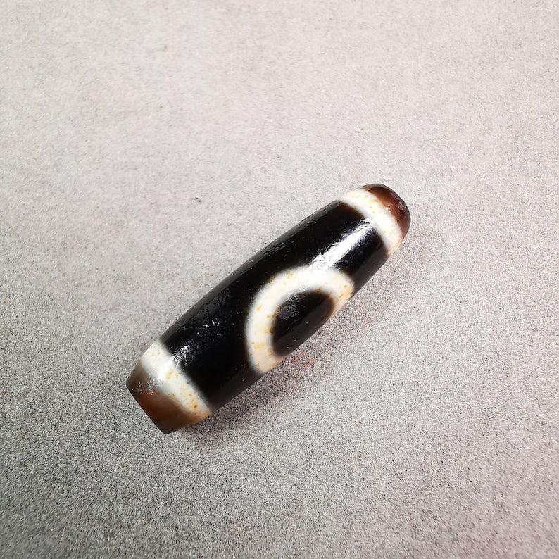Heaven & Earth Dzi Bead,Tibetan Chung,Protective Amulet,Small Size 35*10 mm Gandhanra-ART