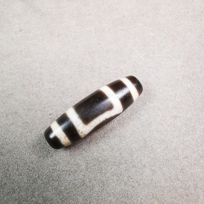 Heaven & Earth Dzi Bead,Tibetan Chung,Protective Amulet,Small Size 34*10 mm Gandhanra-ART