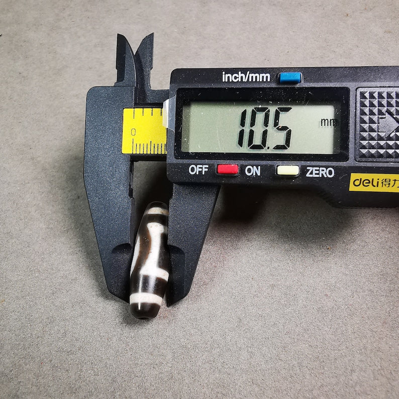 Heaven & Earth Dzi Bead,Tibetan Chung,Protective Amulet,Small Size 34*10 mm Gandhanra-ART