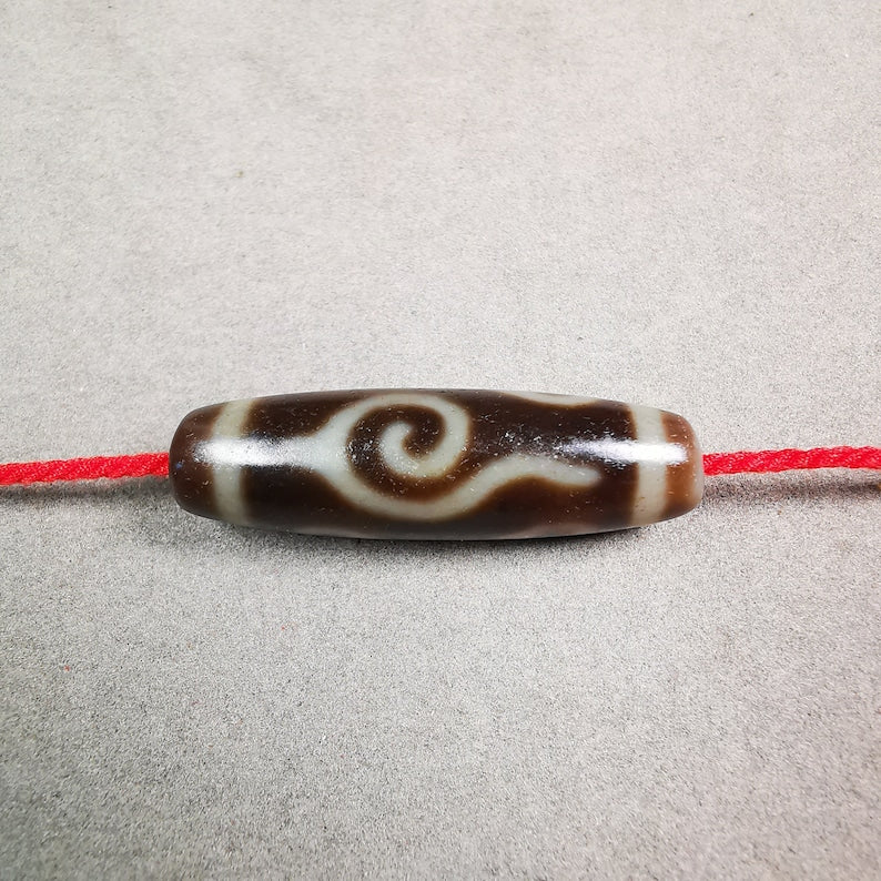 Buddhism 4 Eyed Conch Shell Dzi Bead