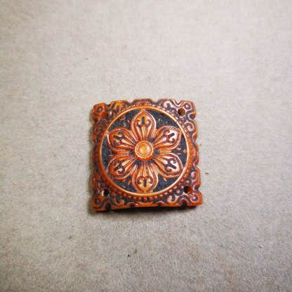 Yak Bone Carved Mandala Amulet Badge, Tibetan Buddhist Prayer Wheel Pendant,Dhar - Tibetan Buddhist amulet, view 5