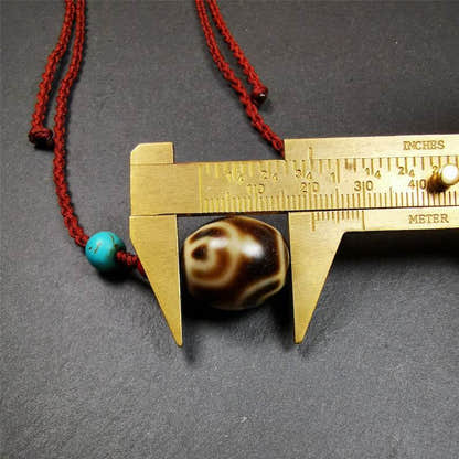Treasure Vase Dalo Dzi Bead Necklace - Tibetan Buddhist bead necklace, view 7