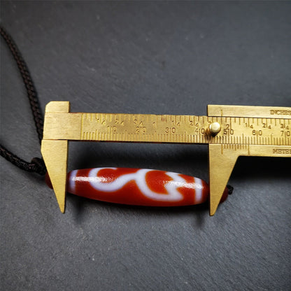 Gandhanra Tibetan Fire Agate Lotus Dzi Bead Necklace Gandhanra-ART