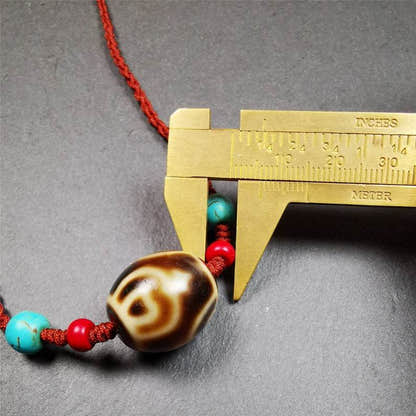 Treasure Vase Dalo Dzi Bead Necklace - Tibetan Buddhist bead necklace, view 9