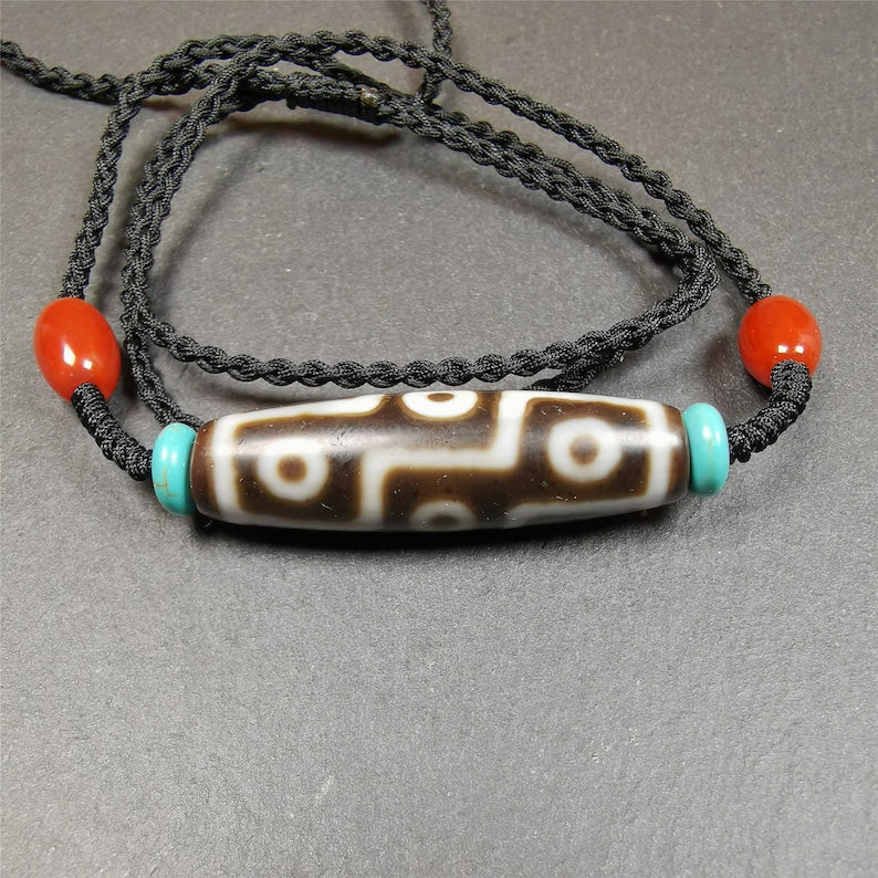 9 Eyed Dzi Bead Necklace Gandhanra-ART