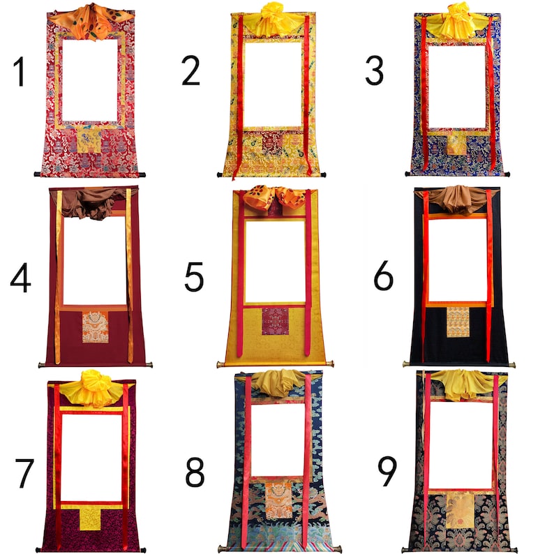 Gandhanra Customized Thangka Frame Service, Handmade Tibetan Buddhist Tapestry Wall Hanging,Accepting Customized Patterns