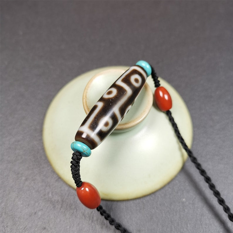 9 Eyed Dzi Bead Necklace Gandhanra-ART