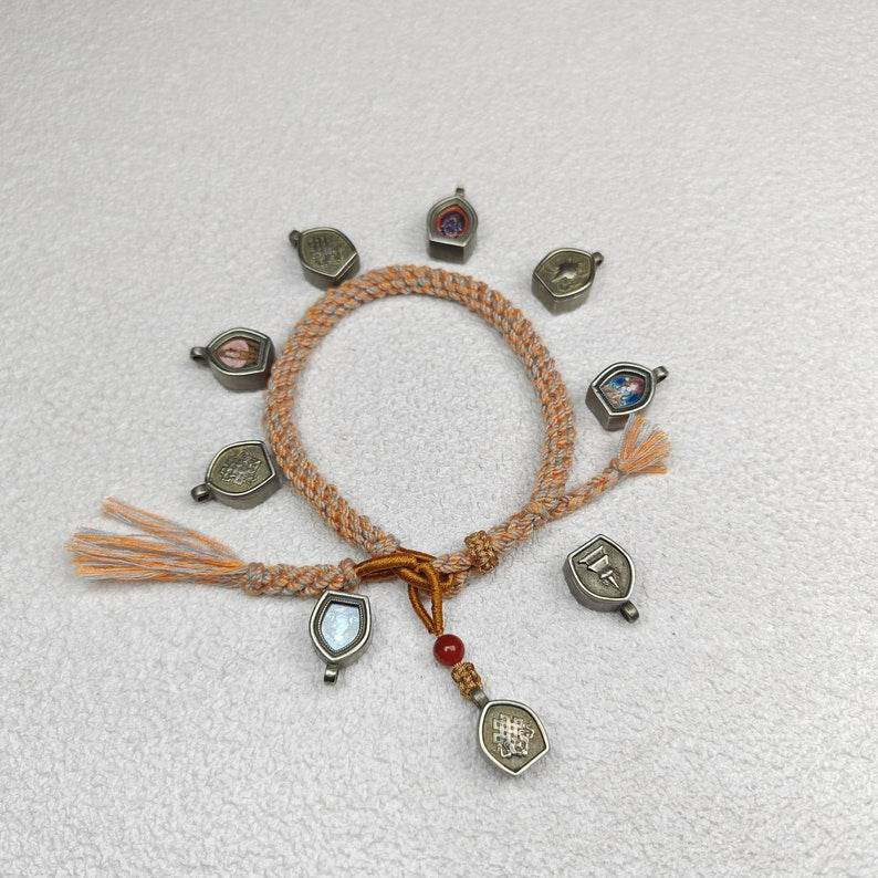 Ghau Amulet Bracelet,Tibetan Eight Natal Buddhas - Zodiac Protector Buddhas - Tibetan Buddhist amulet, view 9