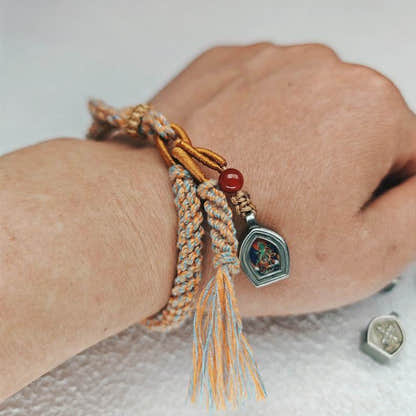 Ghau Amulet Bracelet,Tibetan Eight Natal Buddhas - Zodiac Protector Buddhas - Tibetan Buddhist amulet, size reference