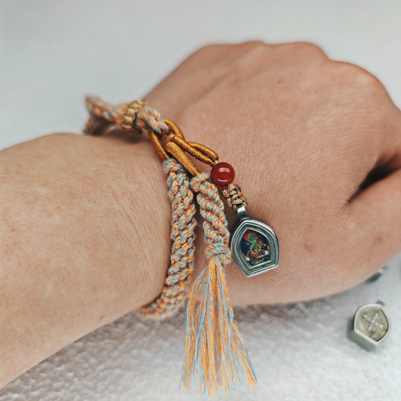 Handmade Tibetan Ghau Amulet Bracelet,Tibetan Eight Natal Buddhas - Zodiac Protector Buddhas