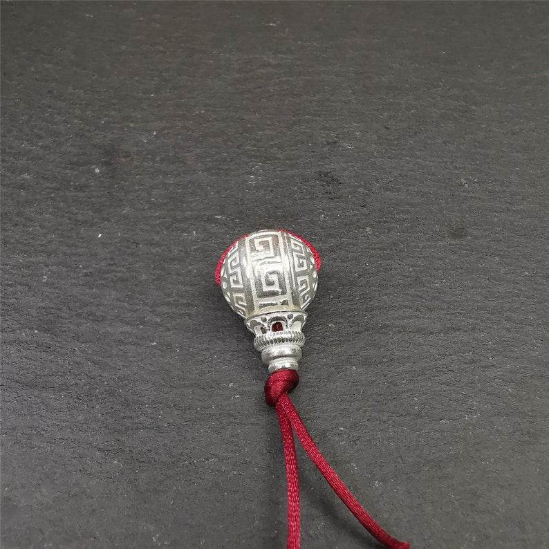 Sterling Silver Guru Bead - Tibetan Buddhist art, view 6