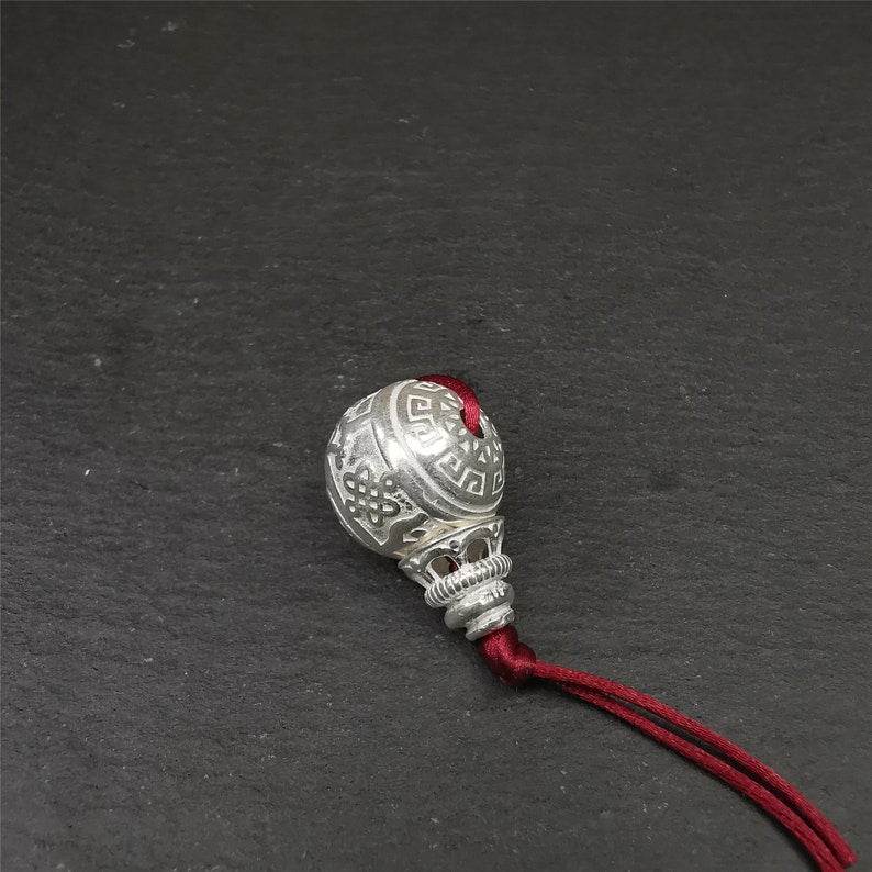 Sterling Silver Guru Bead - Tibetan Buddhist art, view 4