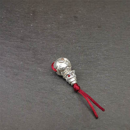 Sterling Silver Guru Bead - Tibetan Buddhist art, view 8