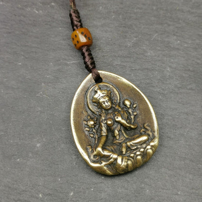 Buddhist Amulet,Green Tara Pendant,Jetsun Dolma