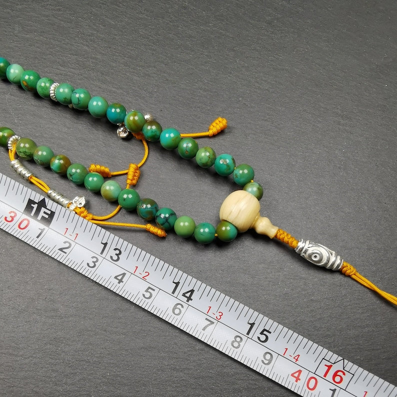 Old 108 Turquoise Beads Mala, Prayer Beads