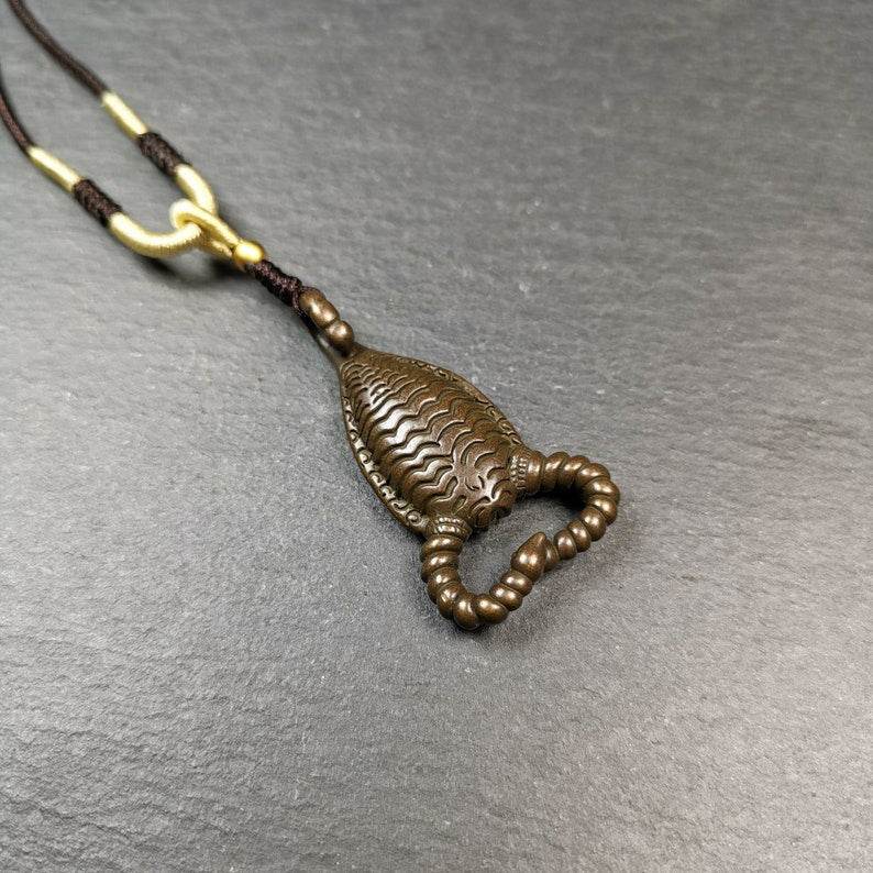 Amulet,Scorpion Guru of Padmasambhava, Buddhist Scorpion Totem Pendant - Tibetan Buddhist amulet, front view