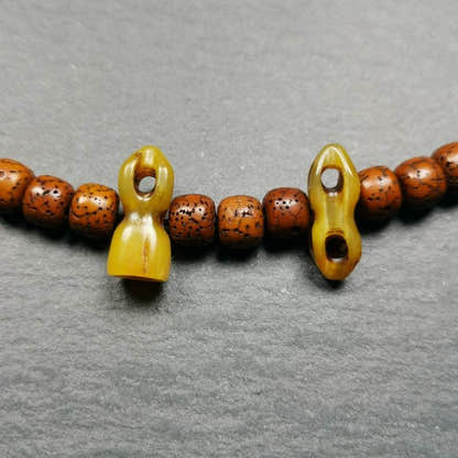 Amulet Vajra and Bell, Pendant for Mala,Prayer Beads - Tibetan Buddhist mala beads, front view