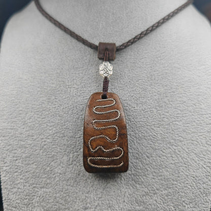 Kapala Pendant Amulet, Inlaid Silver Wire