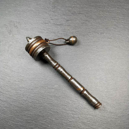 Handheld Prayer Wheel,Mani Wheel - Tibetan Buddhist art, close-up detail