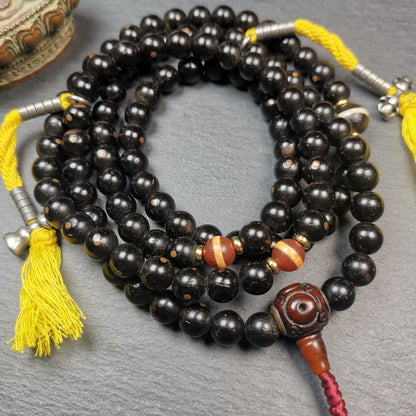 108 Coconut Bead Mala Necklace, Prayer Beads