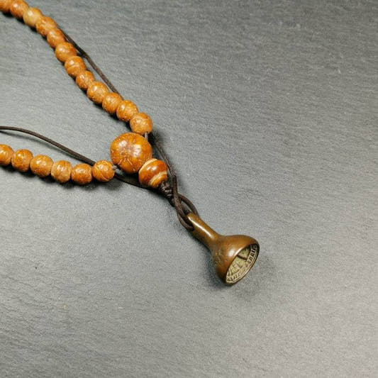 Old Stupa TsaTsa Mold Amulet, Prayer Beads Accessories - Tibetan tsa tsa mold, front view