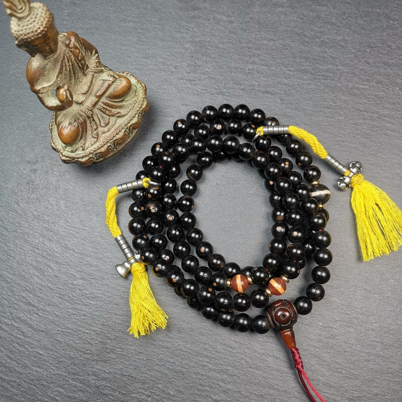 108 Coconut Bead Mala Necklace, Prayer Beads