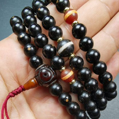 108 Coconut Bead Mala Necklace, Prayer Beads