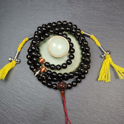 108 Coconut Bead Mala Necklace, Prayer Beads