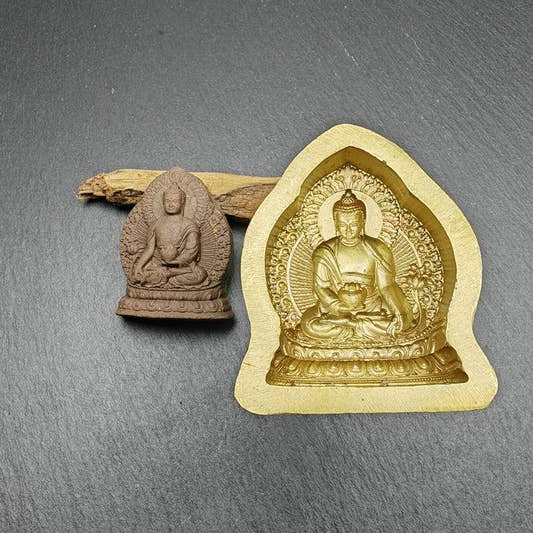 Bhaisajyaguru,Medicine Buddha - 4cm - Tibetan tsa tsa mold, front view