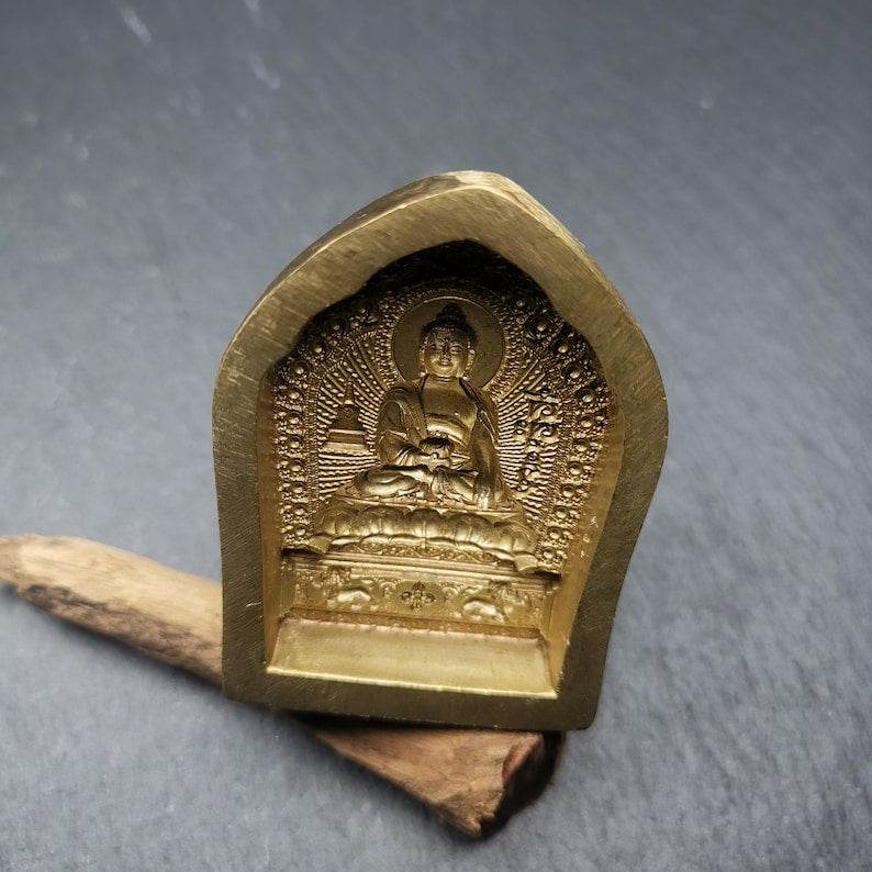 Shakyamuni Tsa Tsa Mold,5cm Height - Tibetan tsa tsa mold, view 4