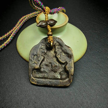 Buddha Statue Amulet Guru Rinpoche,Padmasambhava Pendant,Lotus Born - Tibetan Buddhist amulet, view 6