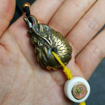 Amulet, Dragon Charm Pendant - Tibetan Buddhist amulet, view 6