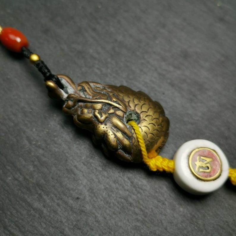 Amulet, Dragon Charm Pendant - Tibetan Buddhist amulet, view 5