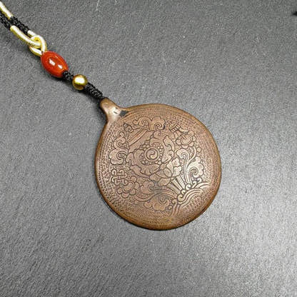 Calendar Amulet Sipaho Badge - Melong Mirror,45mm - Tibetan Buddhist amulet, front view