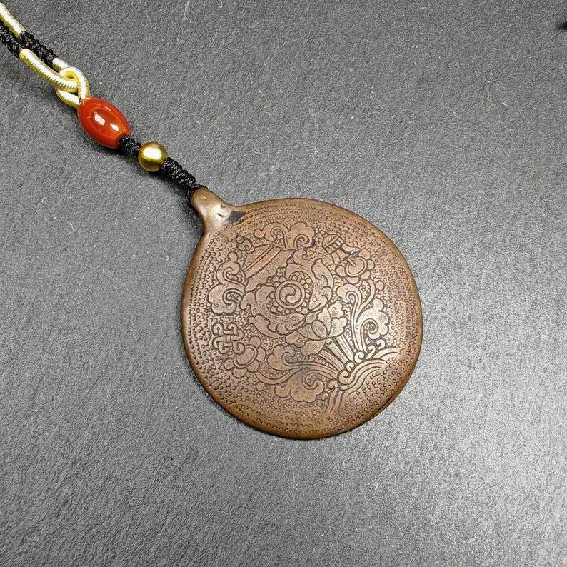 Calendar Amulet Sipaho Badge - Melong Mirror,45mm - Tibetan Buddhist amulet, front view