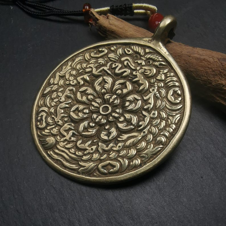 Mandala Flower Amulet Melong Mirror Pendant