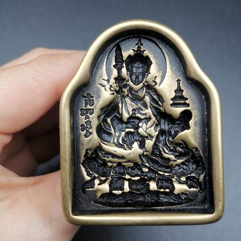 Guru Rinpoche Padmasambhava Tsa Tsa Mold - Tibetan tsa tsa mold, detailed view