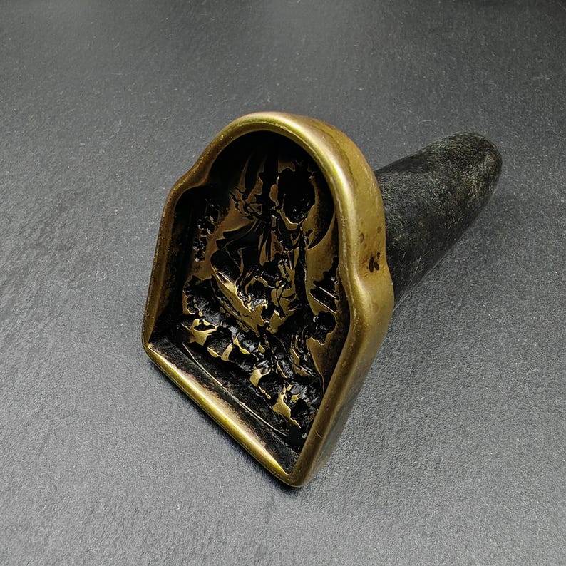 Guru Rinpoche Padmasambhava Tsa Tsa Mold - Tibetan tsa tsa mold, close-up detail